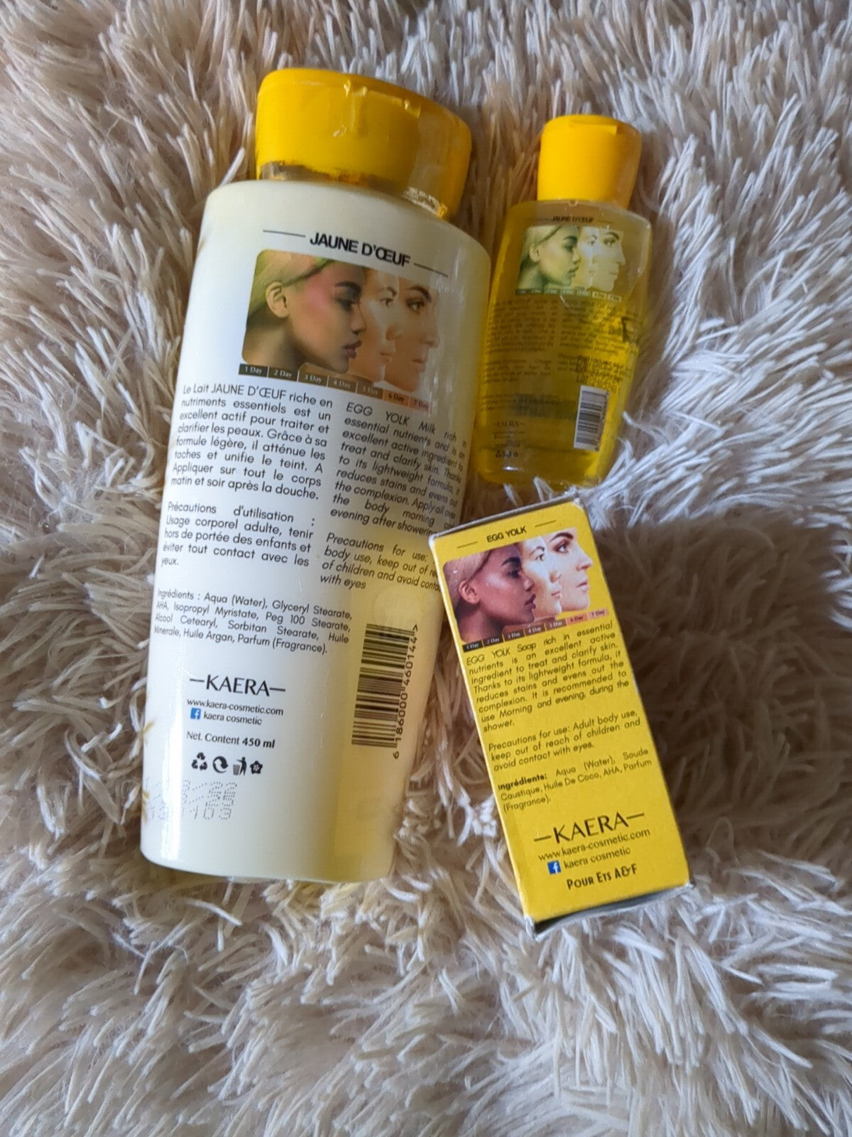 Egg Yolk Body Milk & Serum Set - Clarifying Moisturizer with Soap, 450ml
