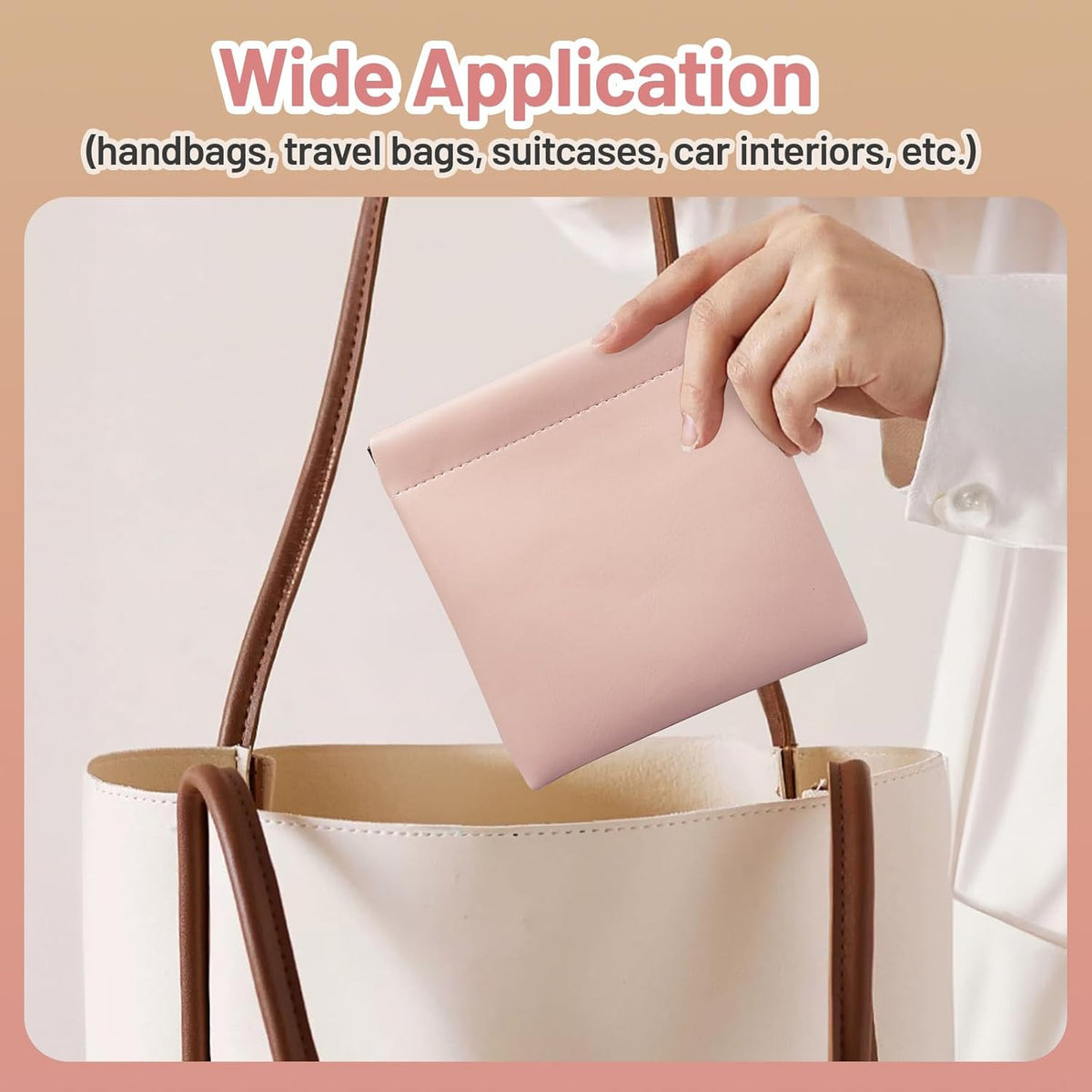 Small PU Leather Pouch Organizer Set - 4 Pack, Snap Closure, Compact Purse Storage