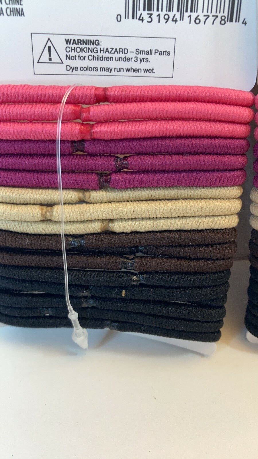 Scunci Hair Ties Ponytail Elastics No Metal Pink Tan Brown Black 3
