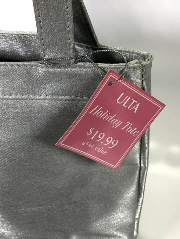 Set of 2 ULTA Holiday Tote VaVa Vanilla Silver Makeup Bags - Made in USA