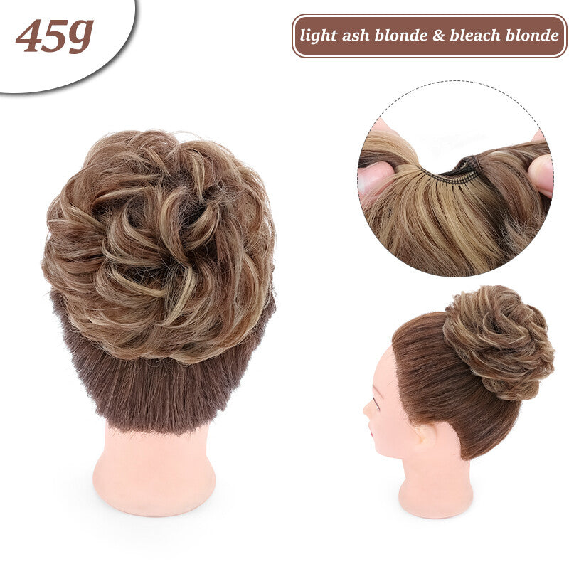 Thick Curly Messy Bun Hair Piece - Synthetic Hair Extensions for Updo & Volume