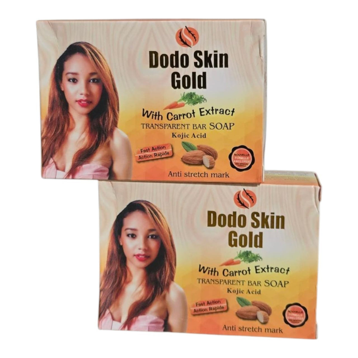Dodo Skin Gold Kojic Acid Transparent Bar 150g - Anti-Stretch Marks, 2 Pieces