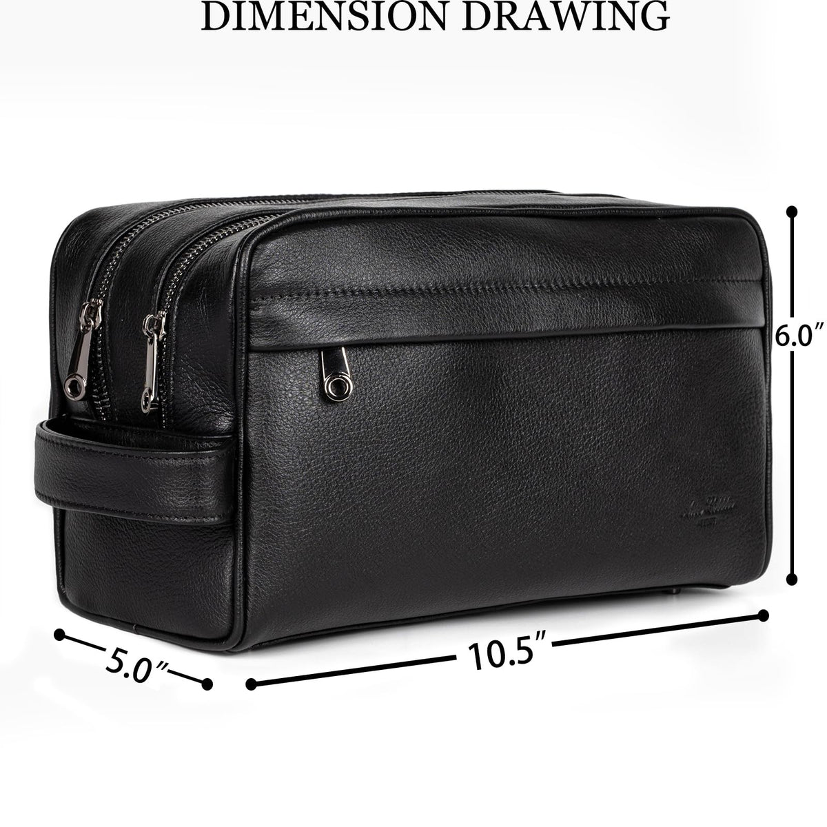 Leather Men’s Toiletry Bag Travel Organizer with Multiple Compartments