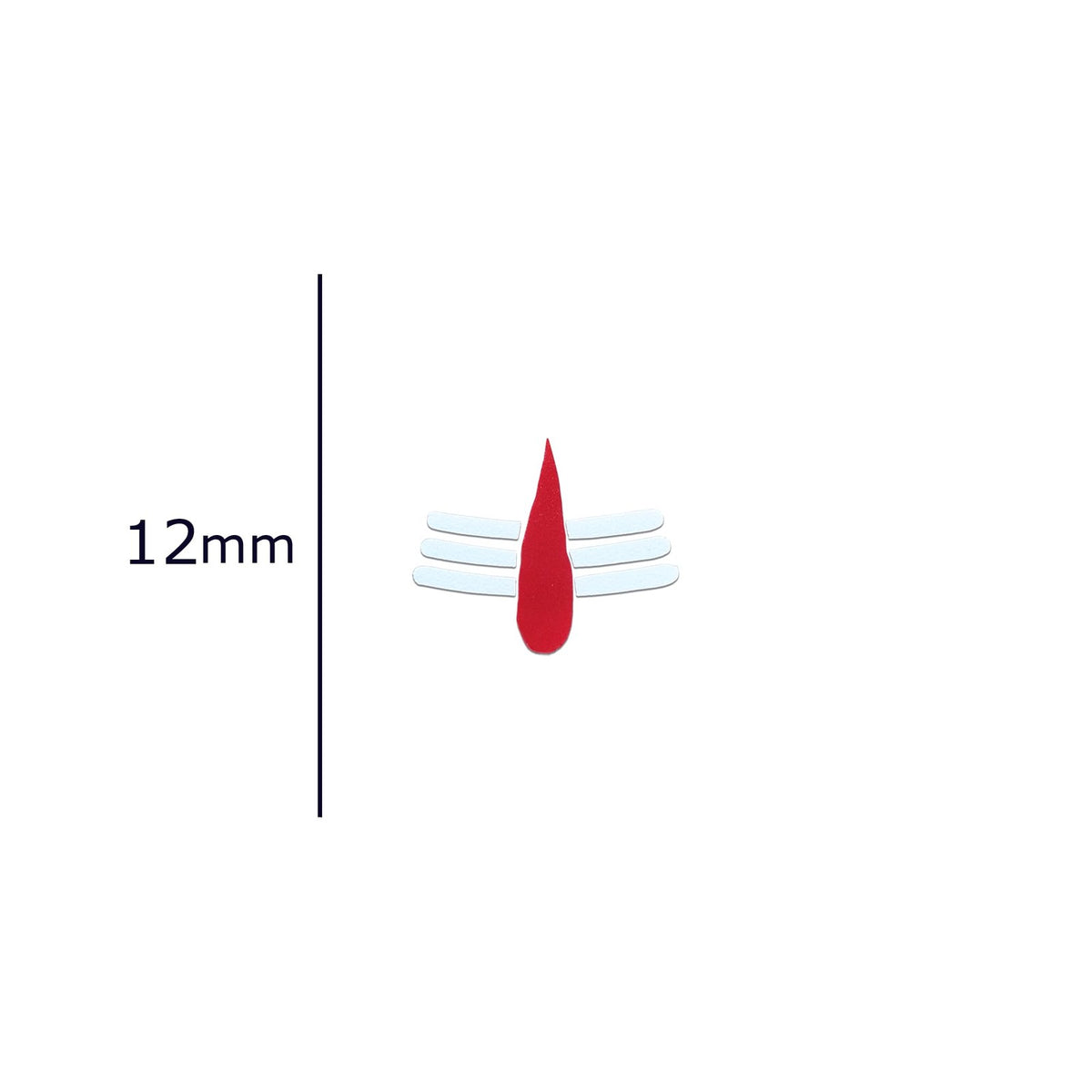 Red & White Reusable Mahakal Tilak Bindis for Puja & Meditation - 12mm