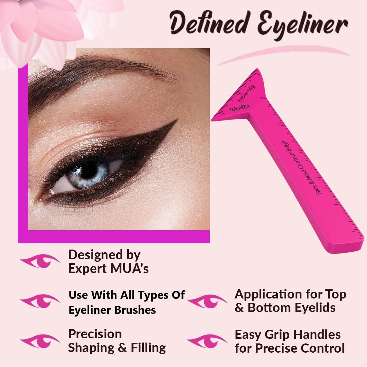 Waterproof Eyeliner Stencils Pencil Brush for Precise Makeup Application