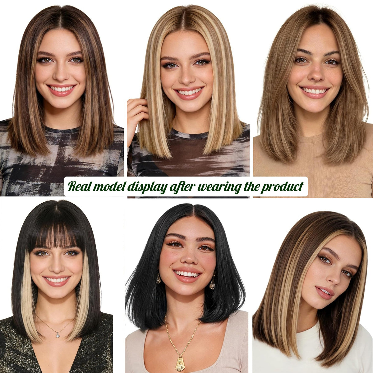 6PCS Clip-In Short Hair Extensions 100% Human Hair, Multiple Colors & Lengths