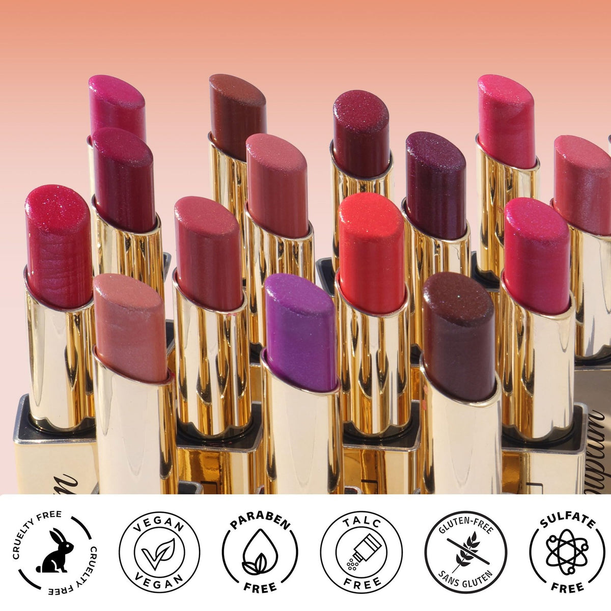 Berry Pink Shimmer Lipstick - Moisturizing Vegan Lip Gloss with Sparkle