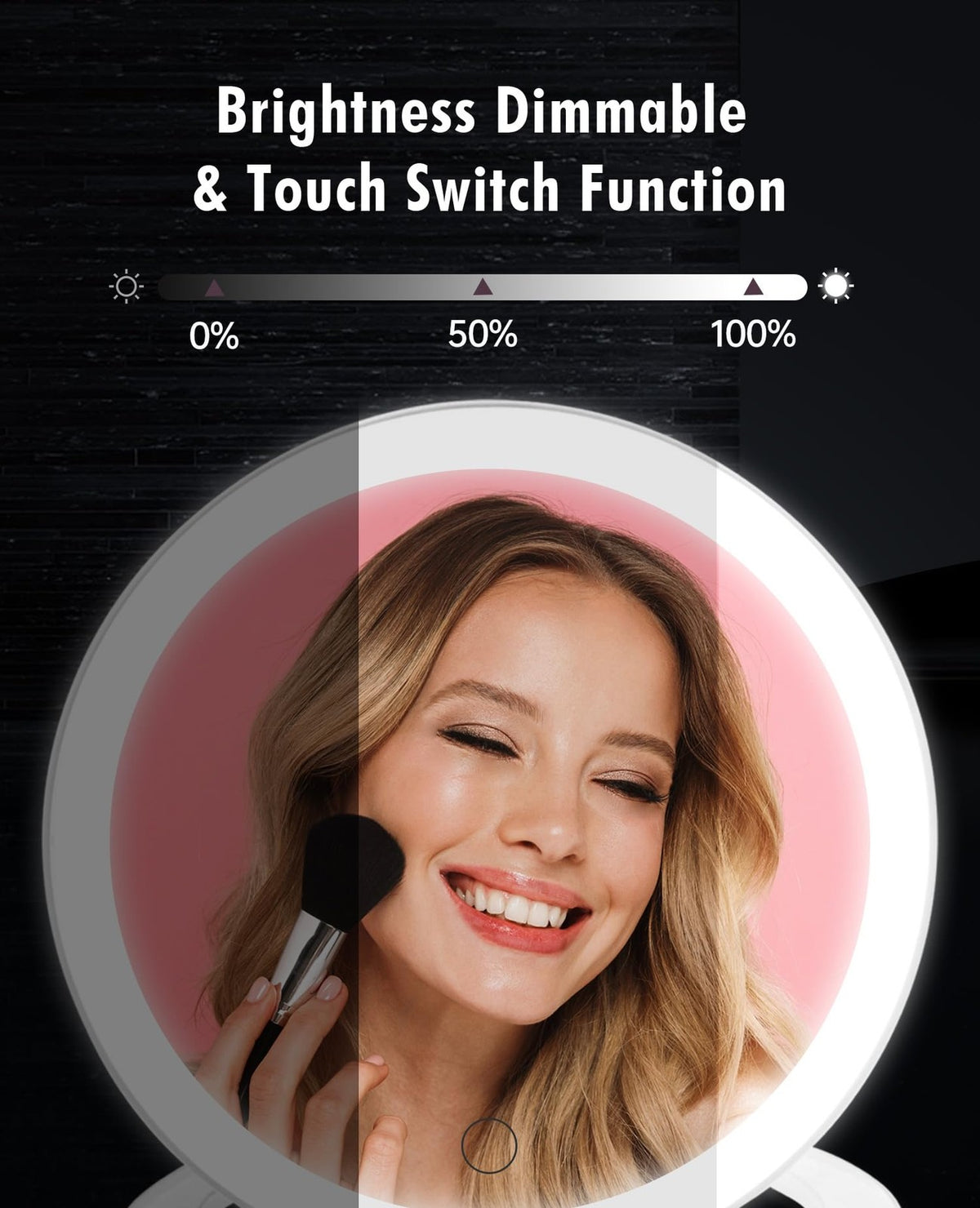 Rechargeable 30X Double Sided LED Makeup Vanity Mirror with 3 Light Modes
