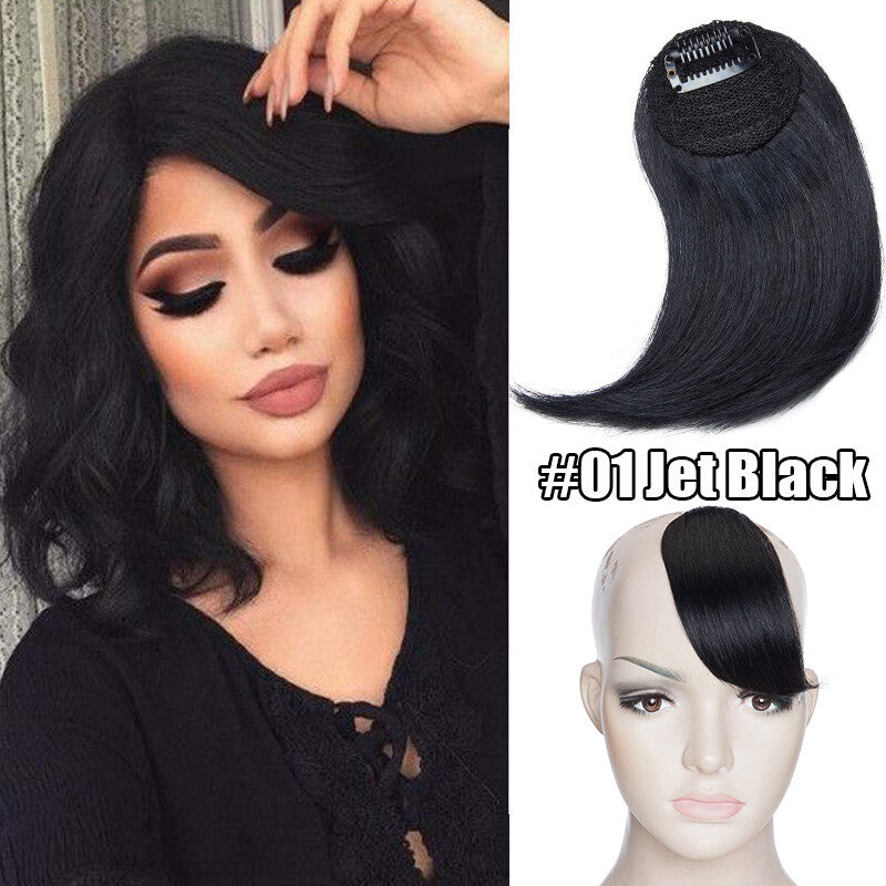 Women Remy Clip-In Hair Extensions Bangs Front Top Piece - Blonde & Dark Colors