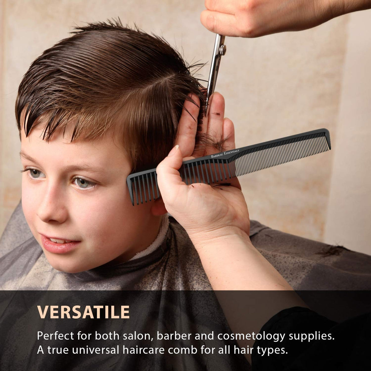7-Inch Carbon Fiber Anti-Static Styling Comb Heat-Resistant for All Hair Types