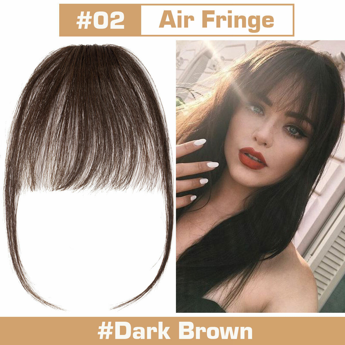 Clip-In Hair Fringes for Thick & Choppy Bangs - Remy Human Hair Extensions