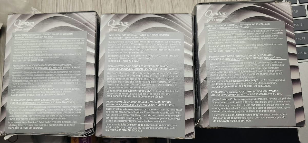 Quantum Extra Body Acid Perm 3 Pack Professional Hair Curling Solution