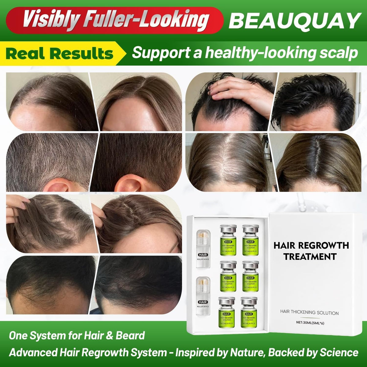 Thicker-Looking Hair Regrowth Treatment - Ginseng & Peppermint Serum