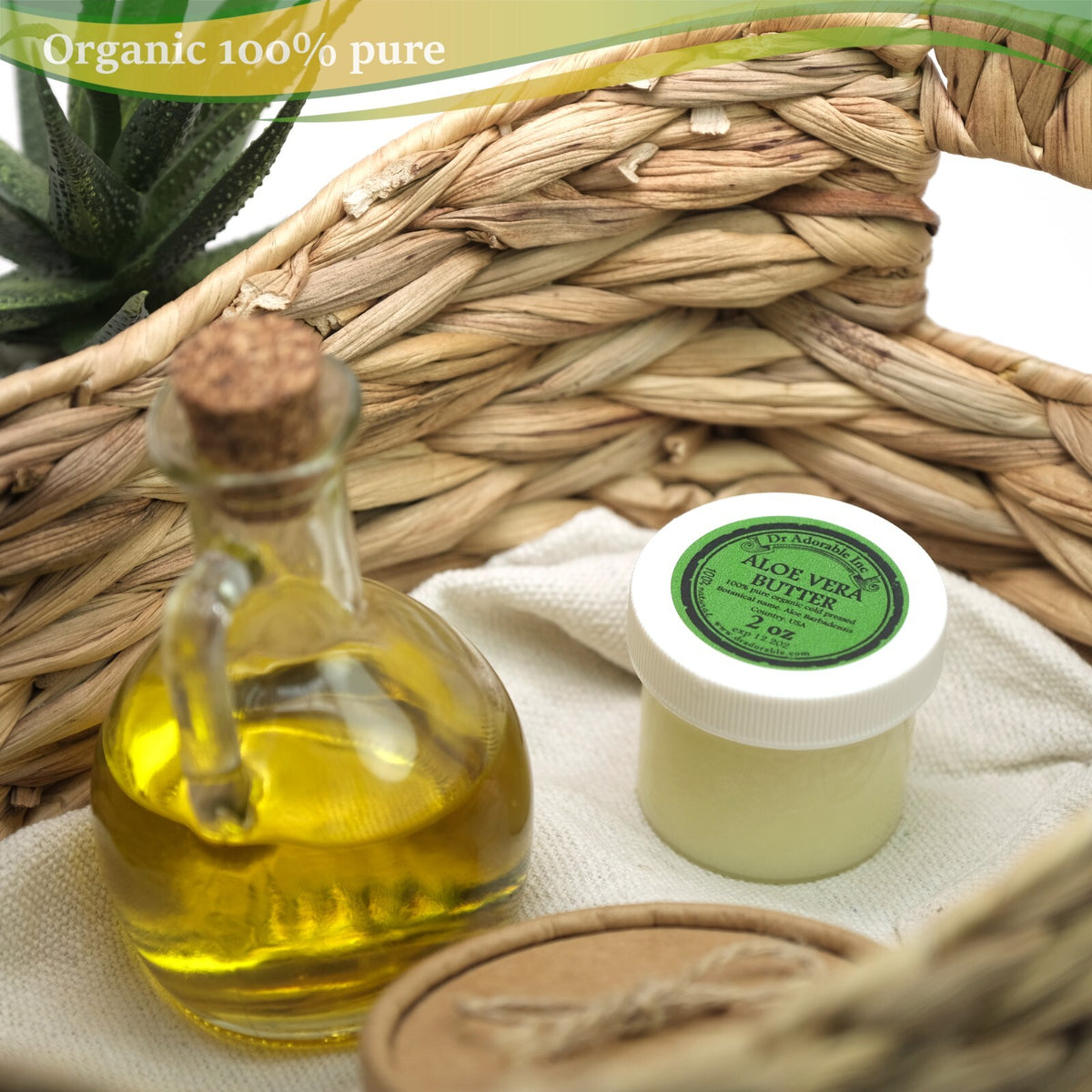 Organic Aloe Vera Butter - Cold Pressed, Multiple Sizes