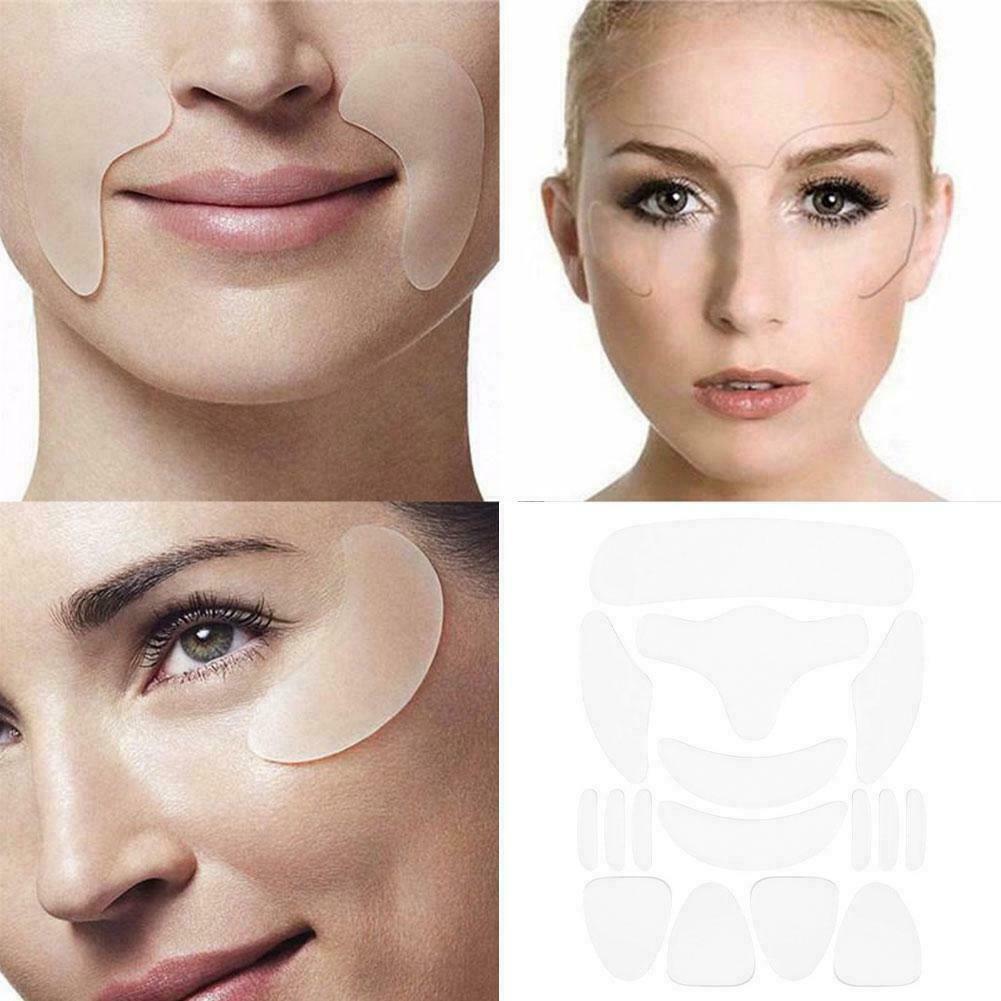 16PCS Reusable Silicone Anti-Wrinkle Face & Eye Pads - Skin Care Patches