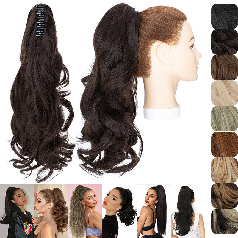 Thick Wavy Claw Clip Ponytail Hair Extension - Natural Look