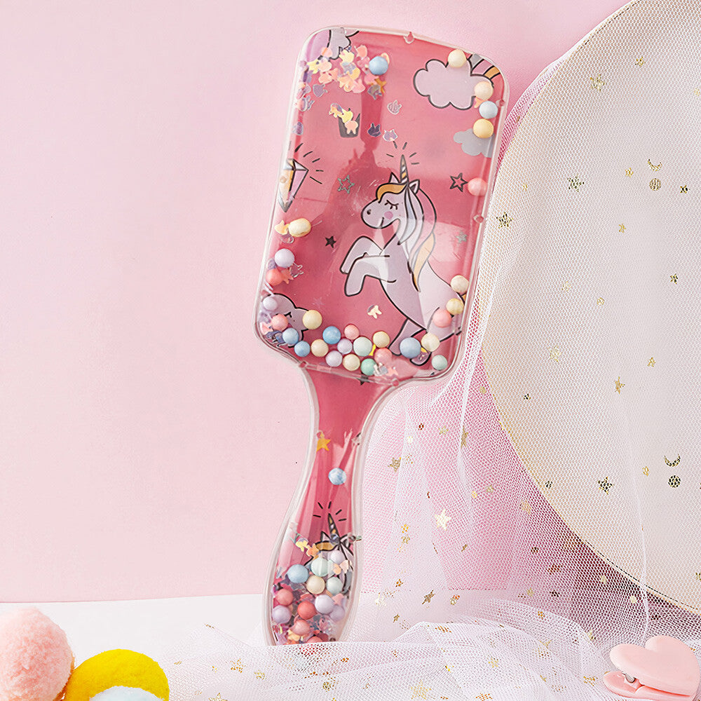 Kids Cartoon Unicorn Detangling Hair Brush with Air Cushion - Painless & Tangle-Free
