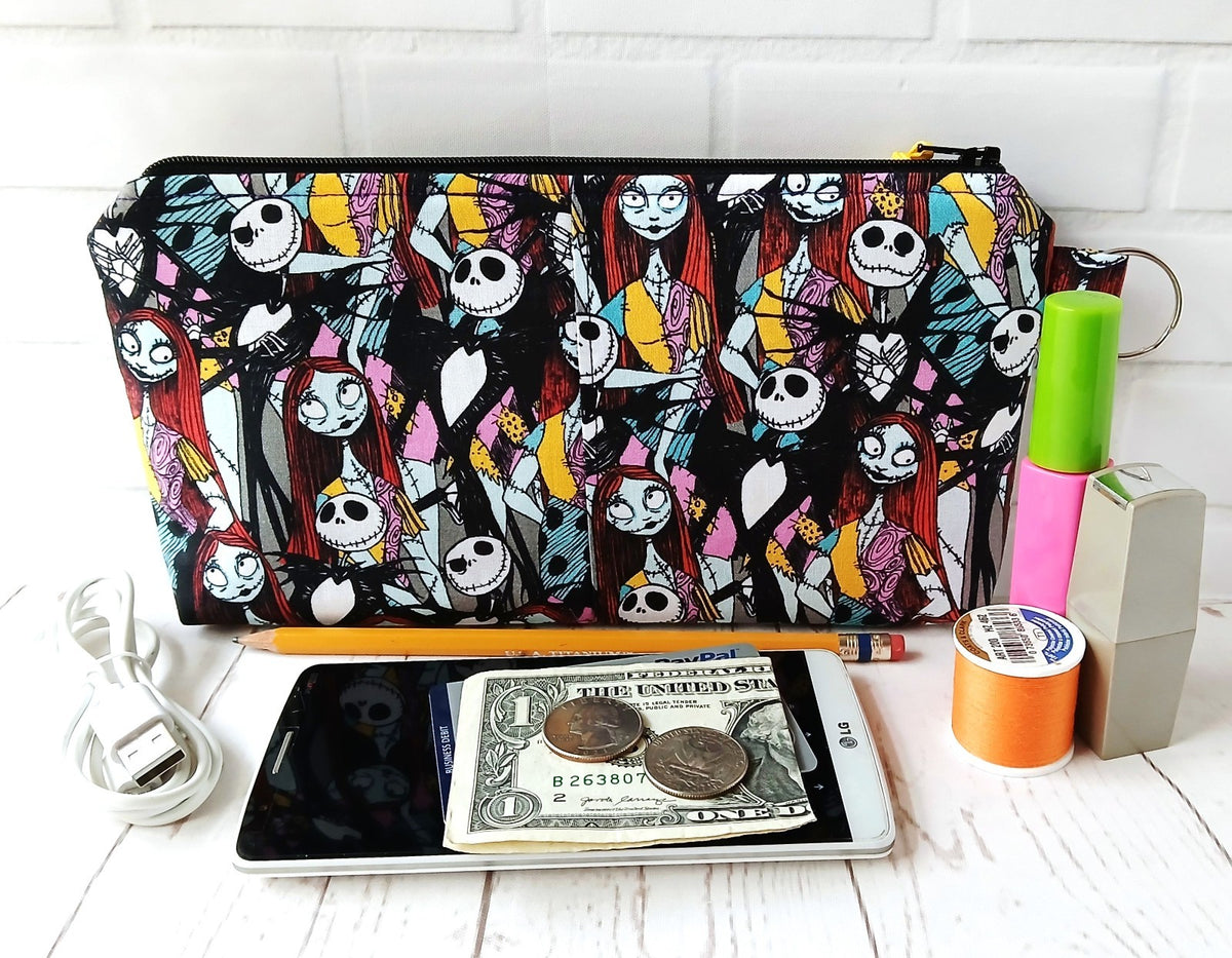 Handmade Nightmare Before Christmas Zipper Pouch - Travel Makeup & Pencil Case