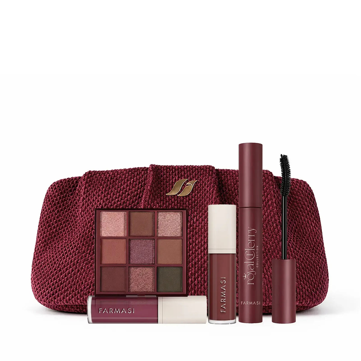 Farmasi Royal Cherry Makeup Set with Eyeshadow Palette, Mascara & Lip Glosses