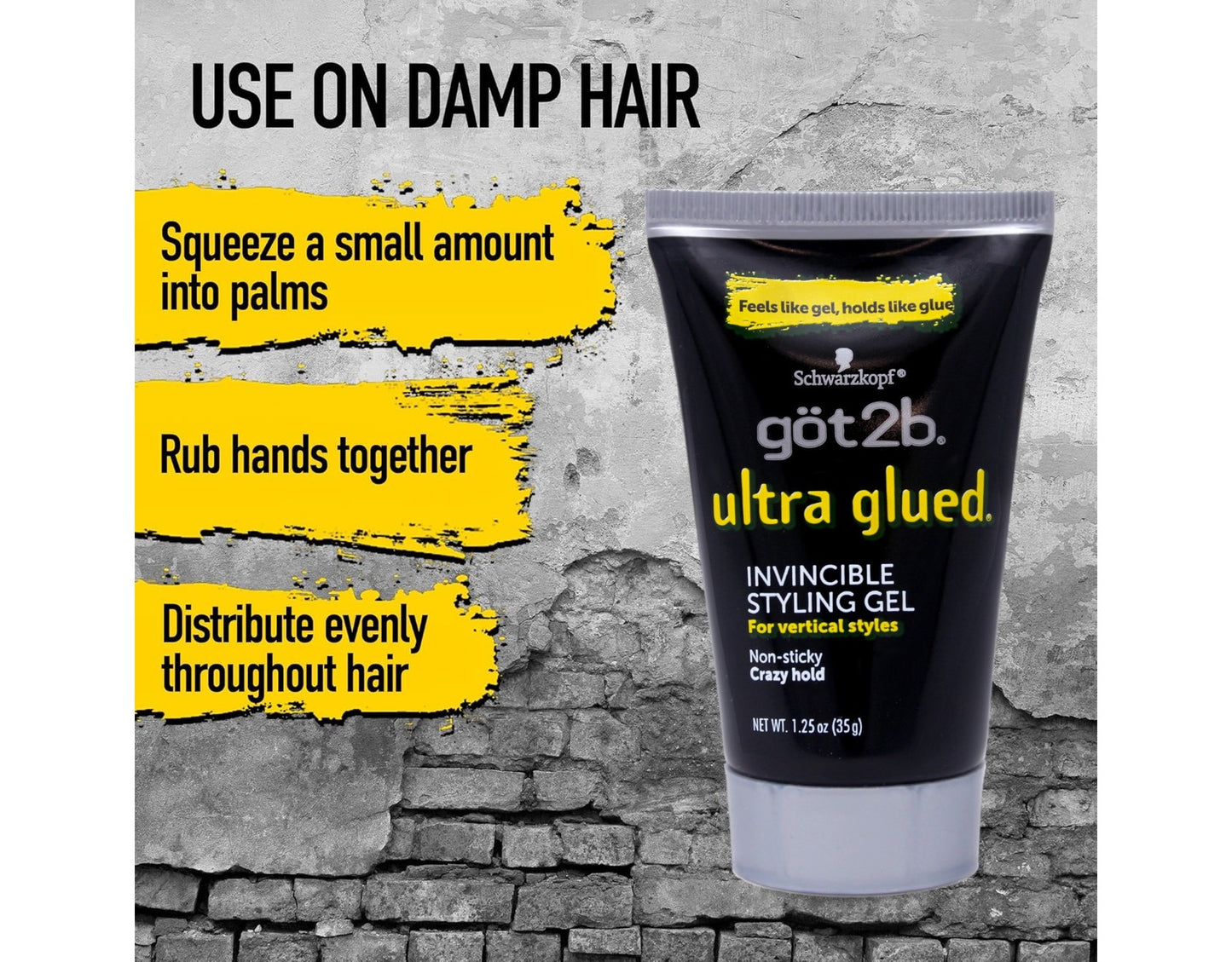 Strong Hold Non-Sticky Hair Styling Gel 1.25 oz Pack of 6