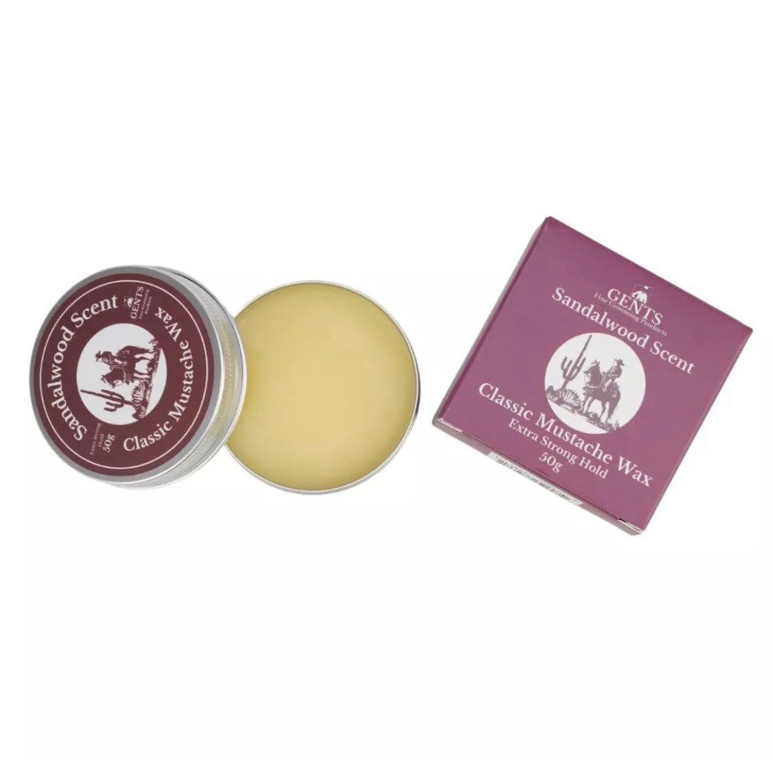 Strong Hold Sandalwood Mustache Wax & Comb Set - Grooming & Styling 50g
