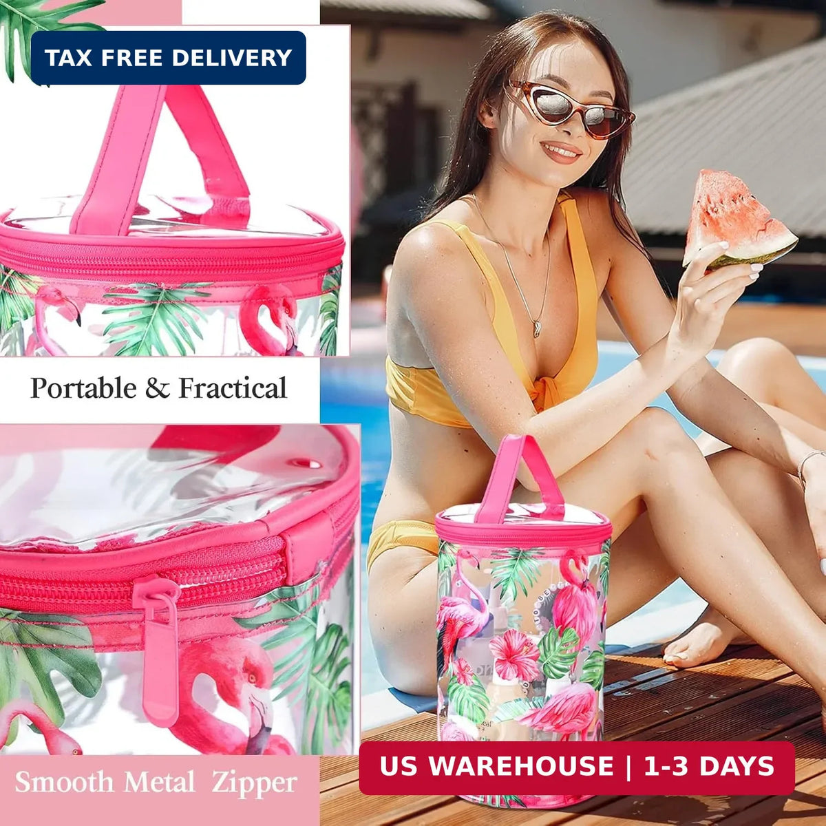 Travel Toiletry Bag - Clear Waterproof Lotion & Sunscreen Organizer