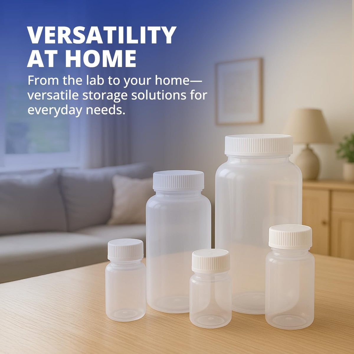 12 Pack 16 oz Plastic Sample Containers with Lids - Wide Mouth Reagent Bottles