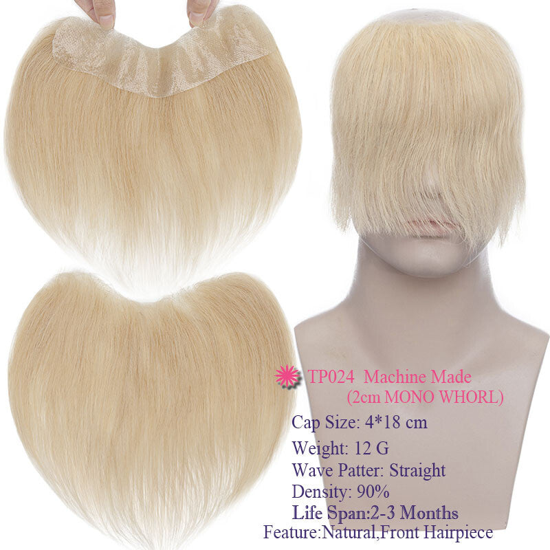 Men's Thin Skin Hair Replacement Toupee Human Hair System with Full PU Base