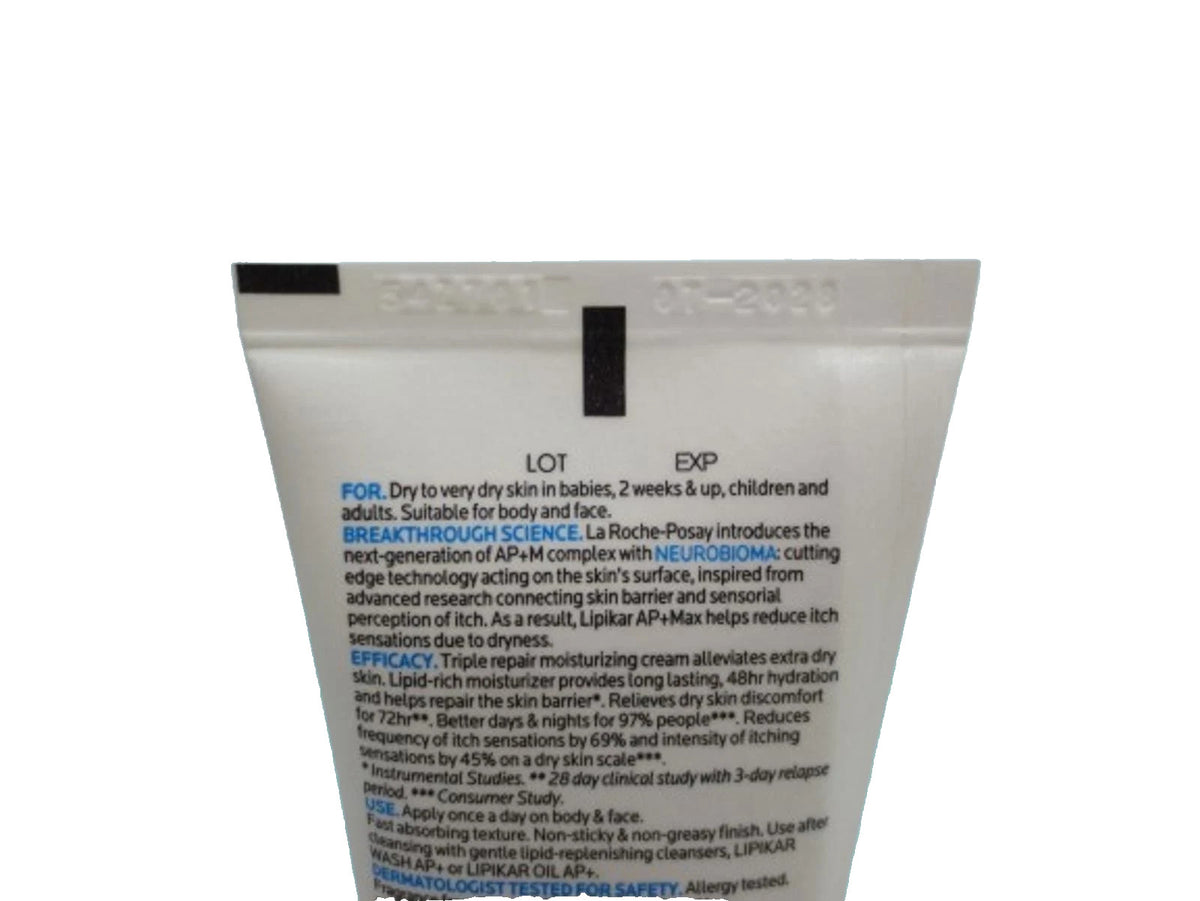 LA ROCHE POSAY LIPIKAR AP+MAX TRIPLE REPAIR MOISTURIZING CREAM 2.53