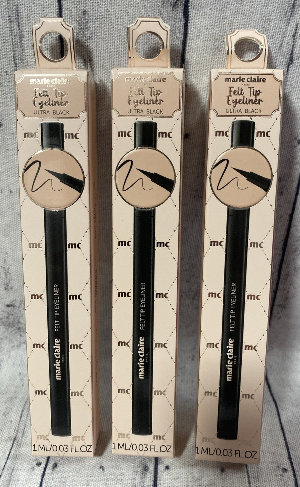 Felt Tip Eyeliner Pen Set - Ultra Black Intense Color 3-Pack