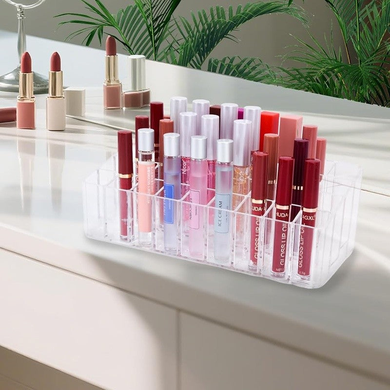 Acrylic Lip Gloss Organizer with 36 Slots - Makeup & Perfume Display Case