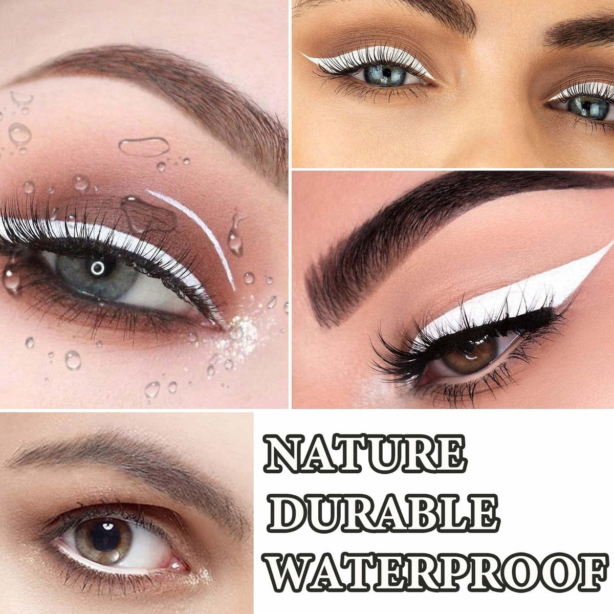 White Eyeliner Pencils Set - Long Lasting Waterproof Makeup 12 Pack