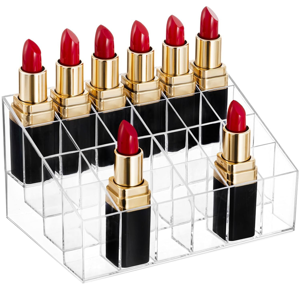 Lipstick Holder 24 Slot Clear Acrylic Makeup Organizer