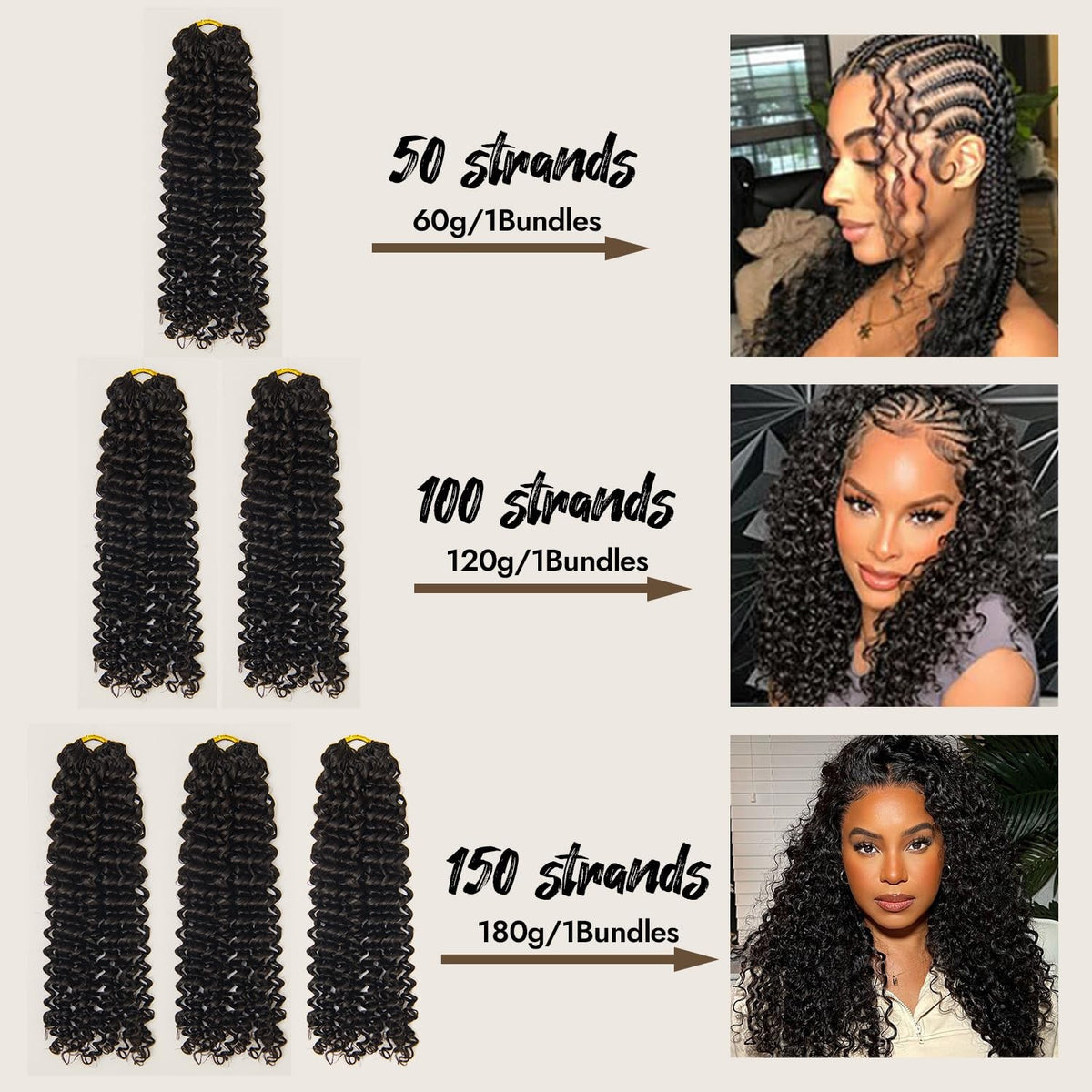Kinky Straight Crochet Hair - 18 Inch, 120g Human Hair Extensions