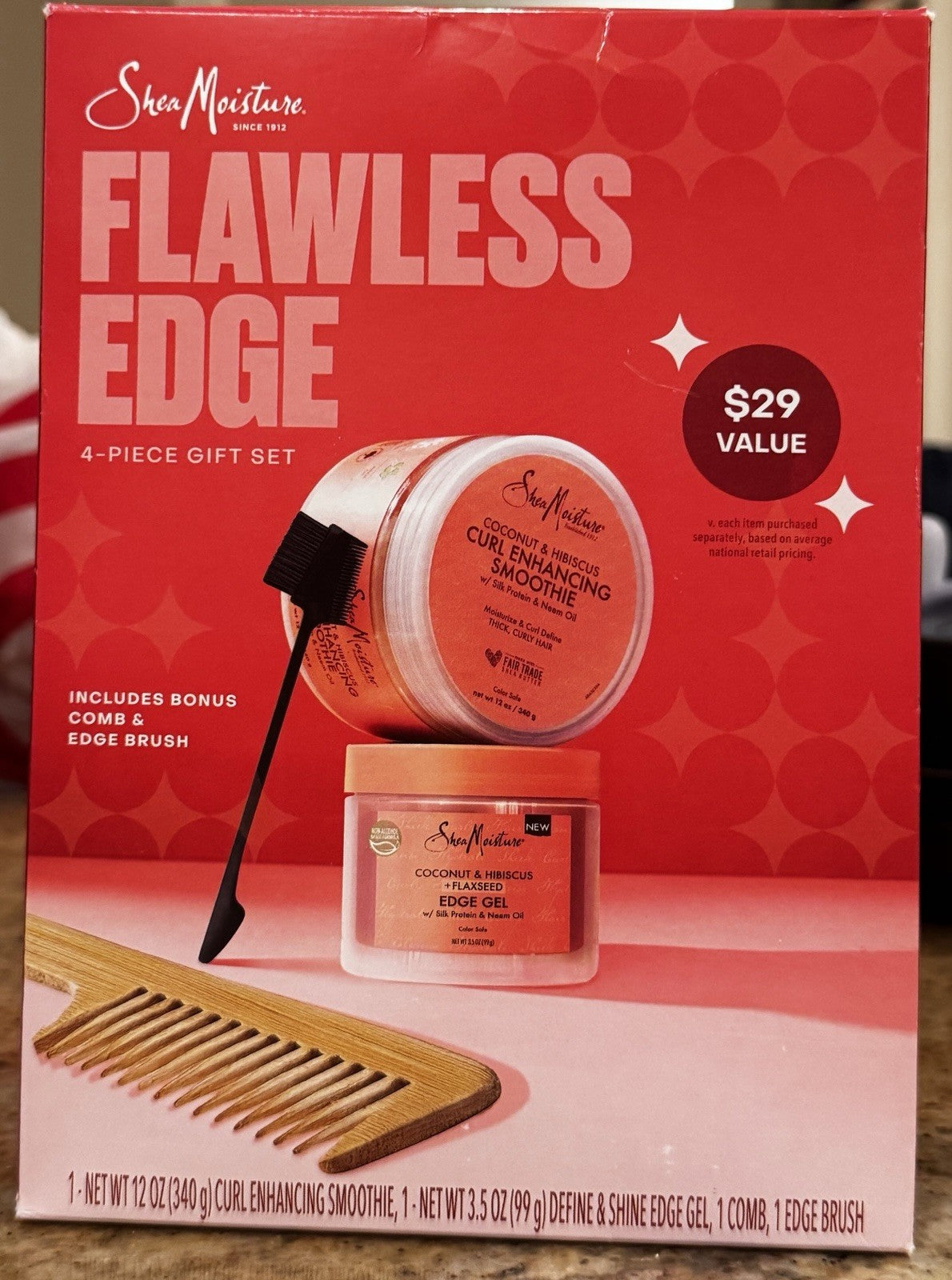 SheaMoisture Flawless Edge Gift Set Coconut & Hibiscus for Thick Curly Hair