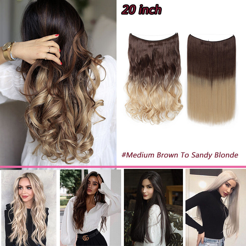 Natural Real Hair Extensions Wire-In Thick Wavy or Straight 20-24 Inch