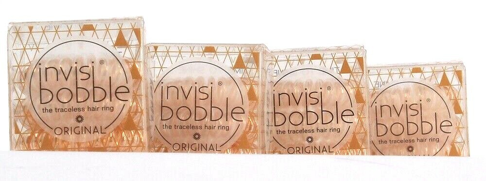 4 Packs Invisibobble Original Bronze Me Pretty 3 Count Traceless Hair
