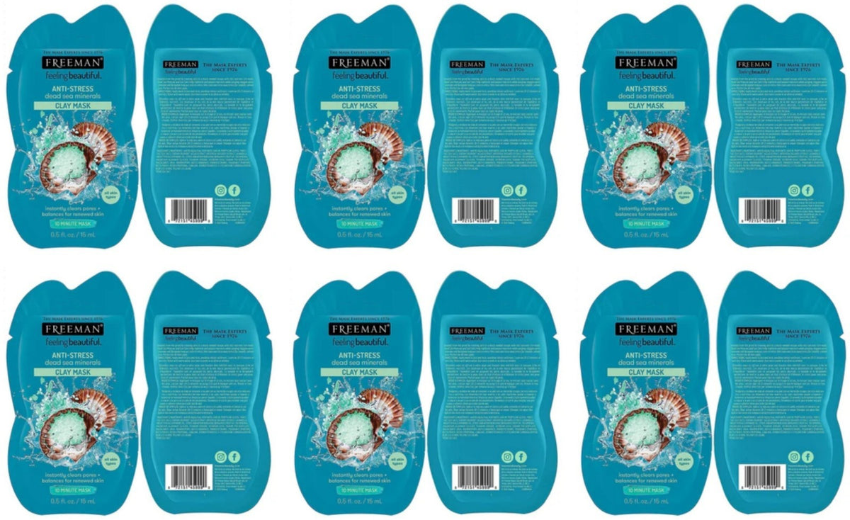 Clay Facial Mask with Dead Sea Minerals - 6 Pack
