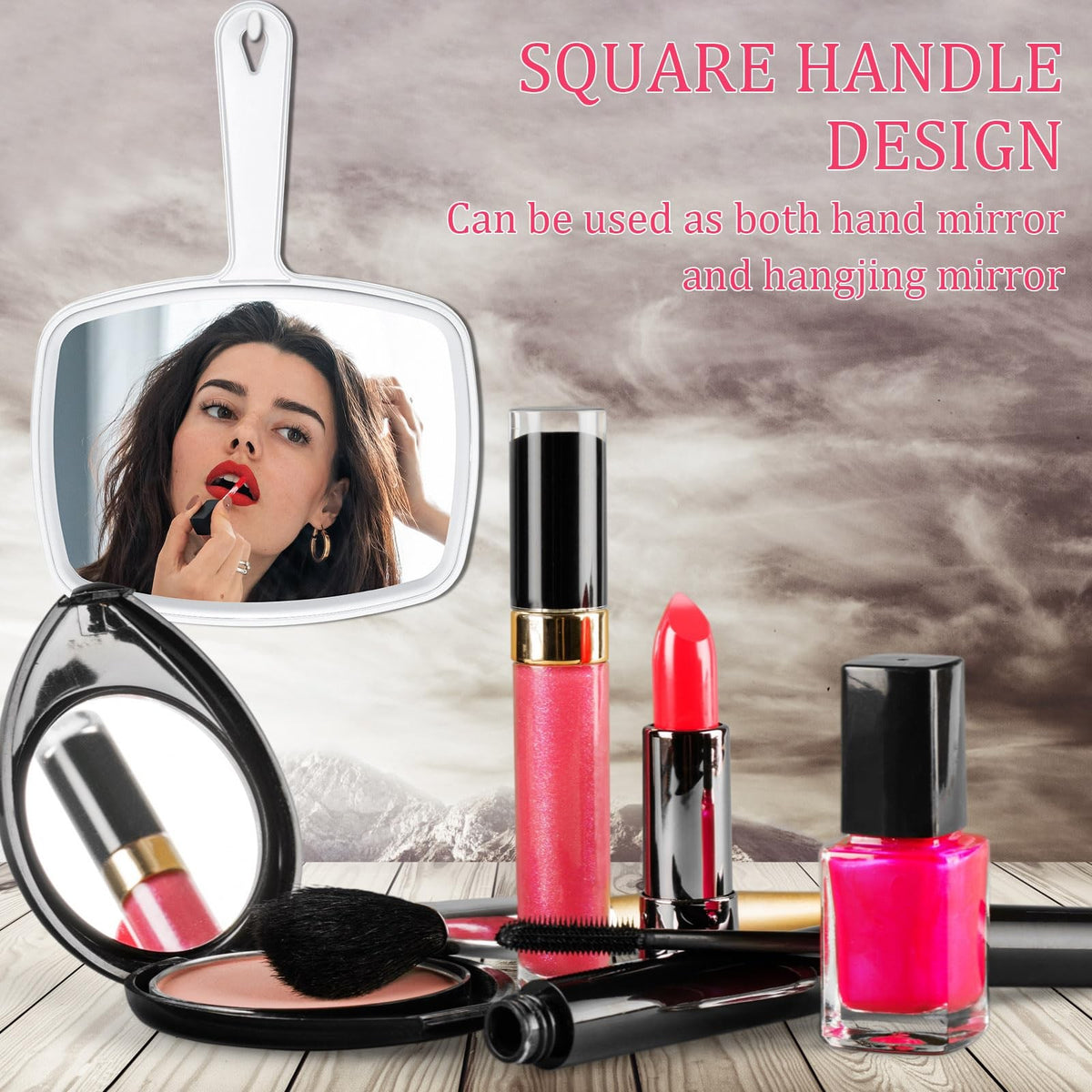 12 Pack Handheld Makeup Mirrors with Handle for Vanity and Wall Mounting