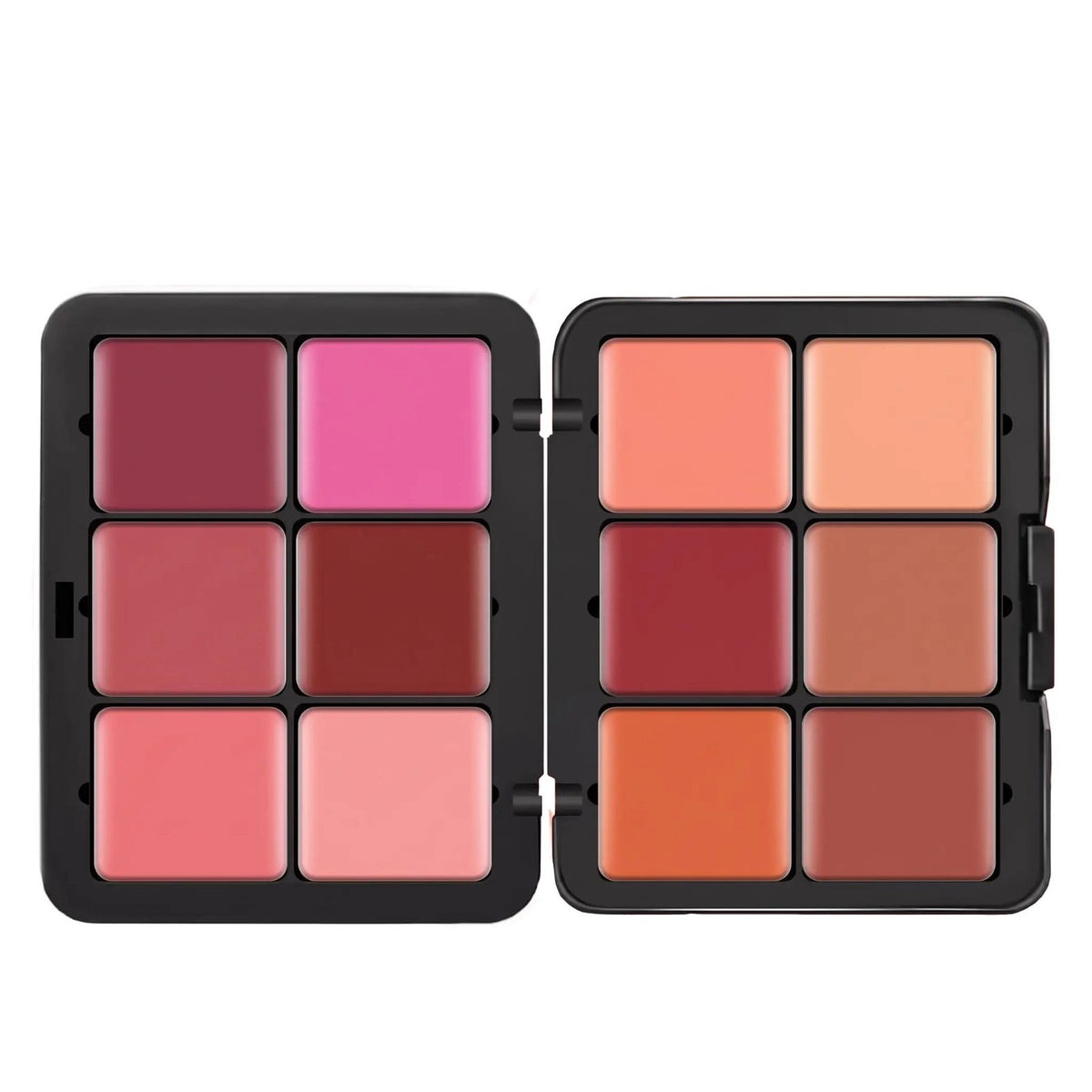 12-Color Cream Blush Palette with Brush - Matte Waterproof Long-Lasting Makeup