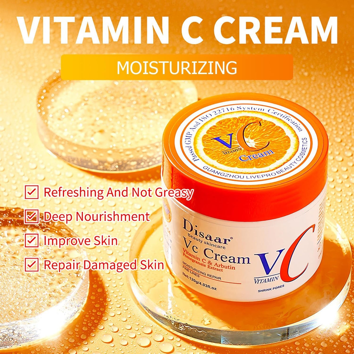 DISAAR Beauty Moisturizing Cream Vitamin C Arbutin Pomegranate