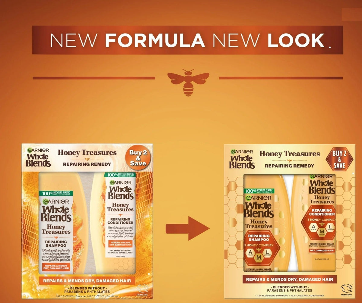 Garnier Honey Treasures Repairing Shampoo & Conditioner Set for Damaged Hair