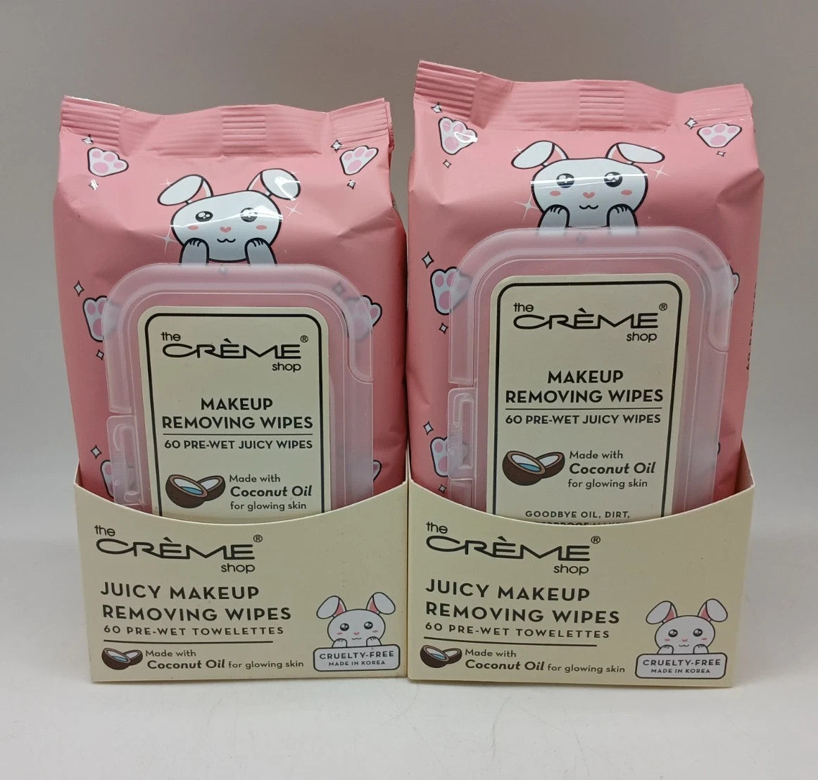 Hydrating Coconut Oil Makeup Wipes - 2 Pack, Gentle Face & Eye Cleansing Towelettes