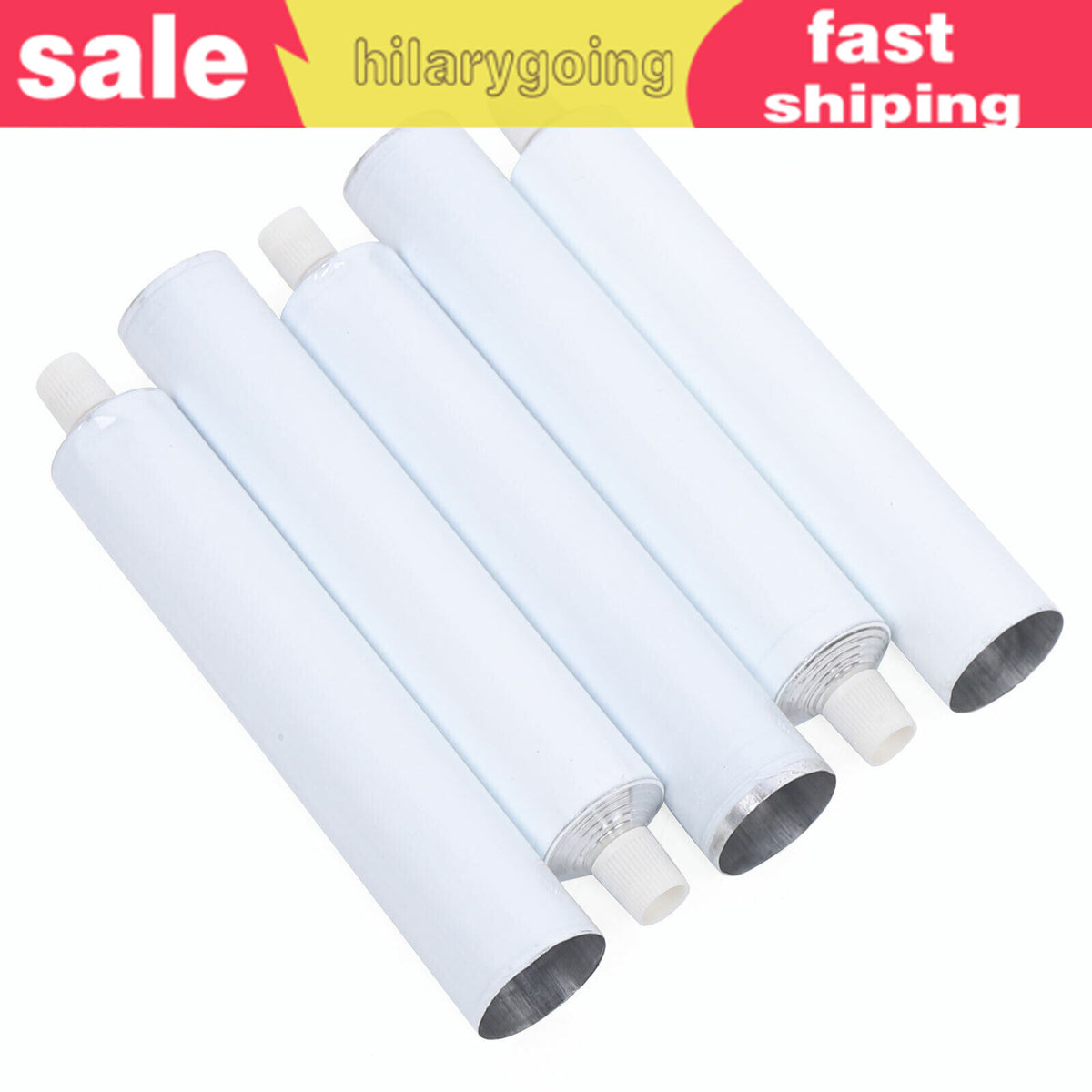 Portable 100ml Aluminum Toothpaste Tubes - 100pcs with Needle Cap, White