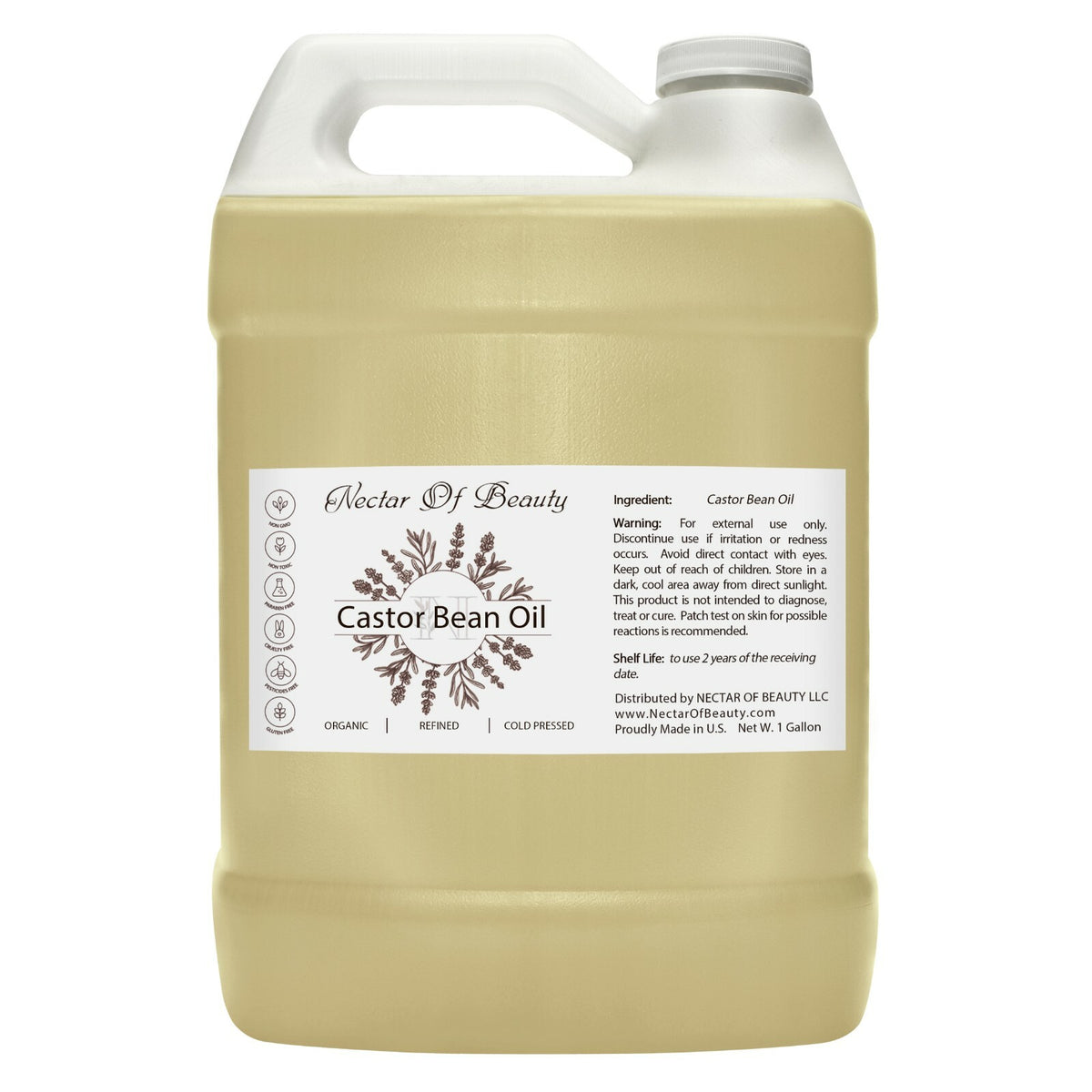 Organic Castor Oil for Hair Growth - 100% Pure Cold Pressed Beard & Eyelash Oil