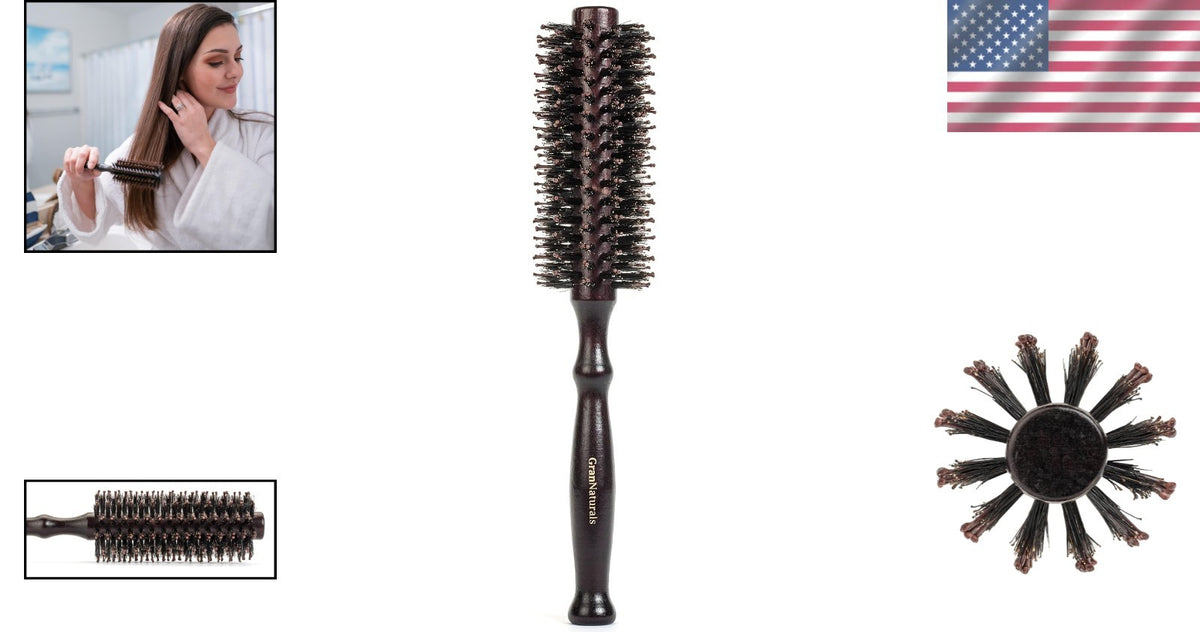Eco-Friendly 1.75 Inch Round Hair Brush for All Hair Types - Detangling & Styling