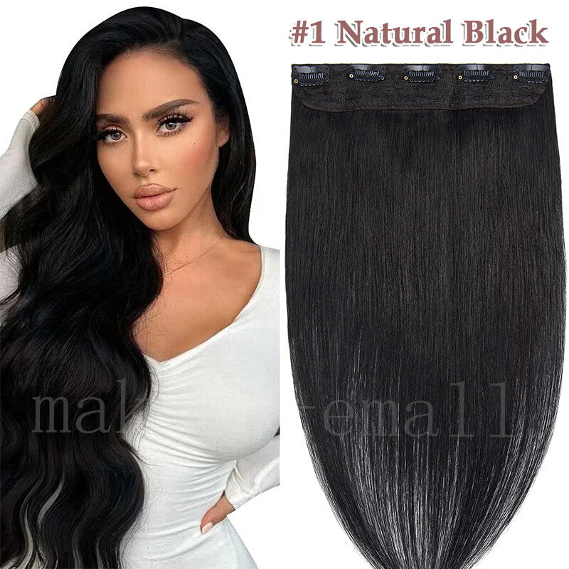 Natural Clip-In Hair Extensions with Balayage Color - Long & Thick One Piece