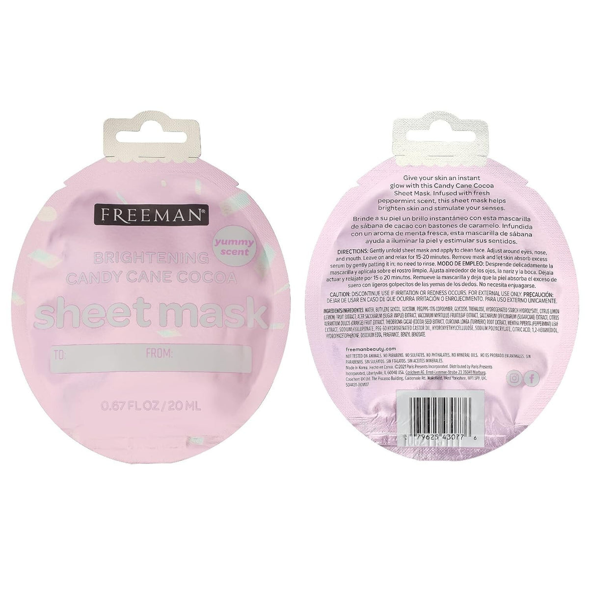 Brightening Candy Cane Sheet Masks - Pack of 24