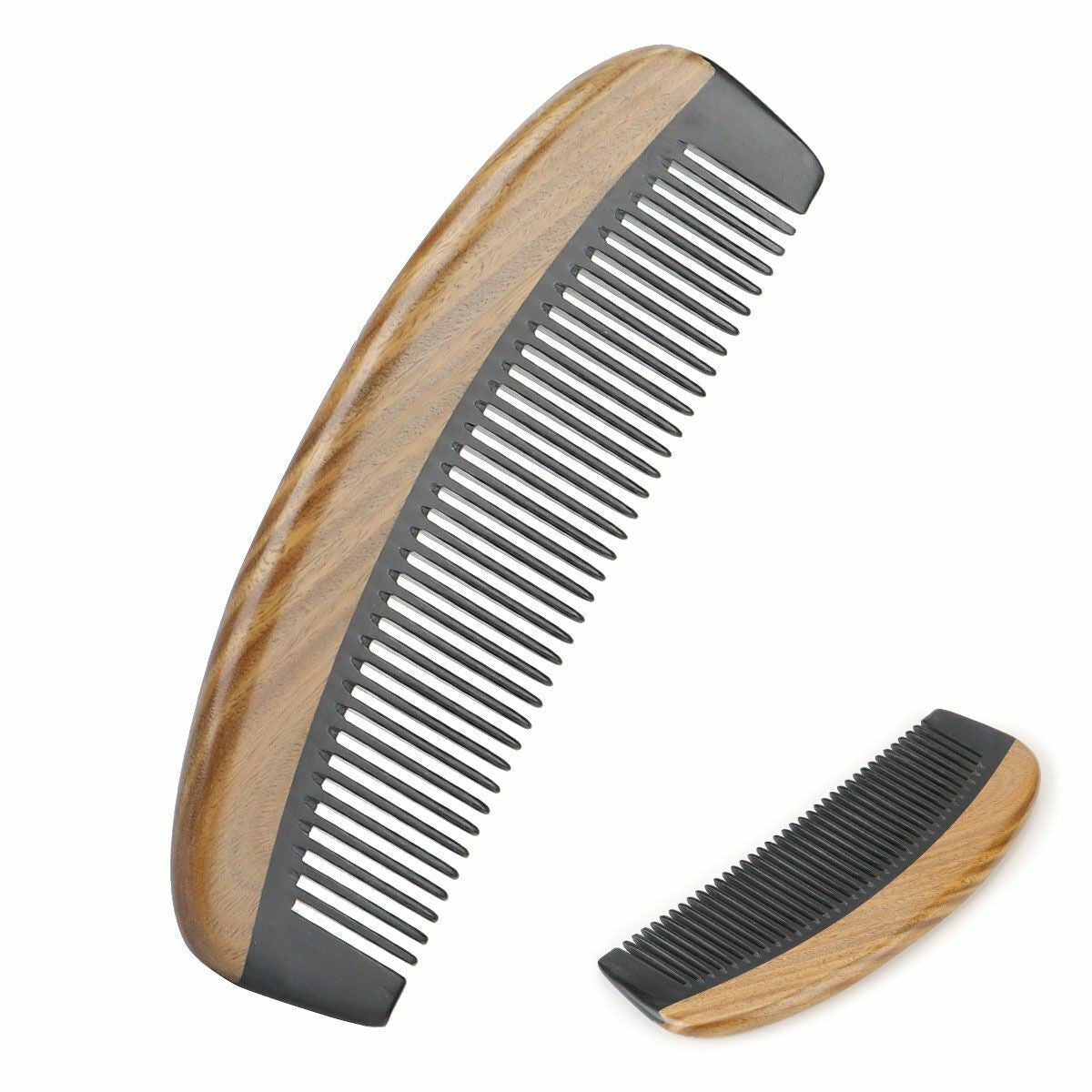 Natural Buffalo Horn & Sandalwood Beard & Hair Comb Set - Unisex