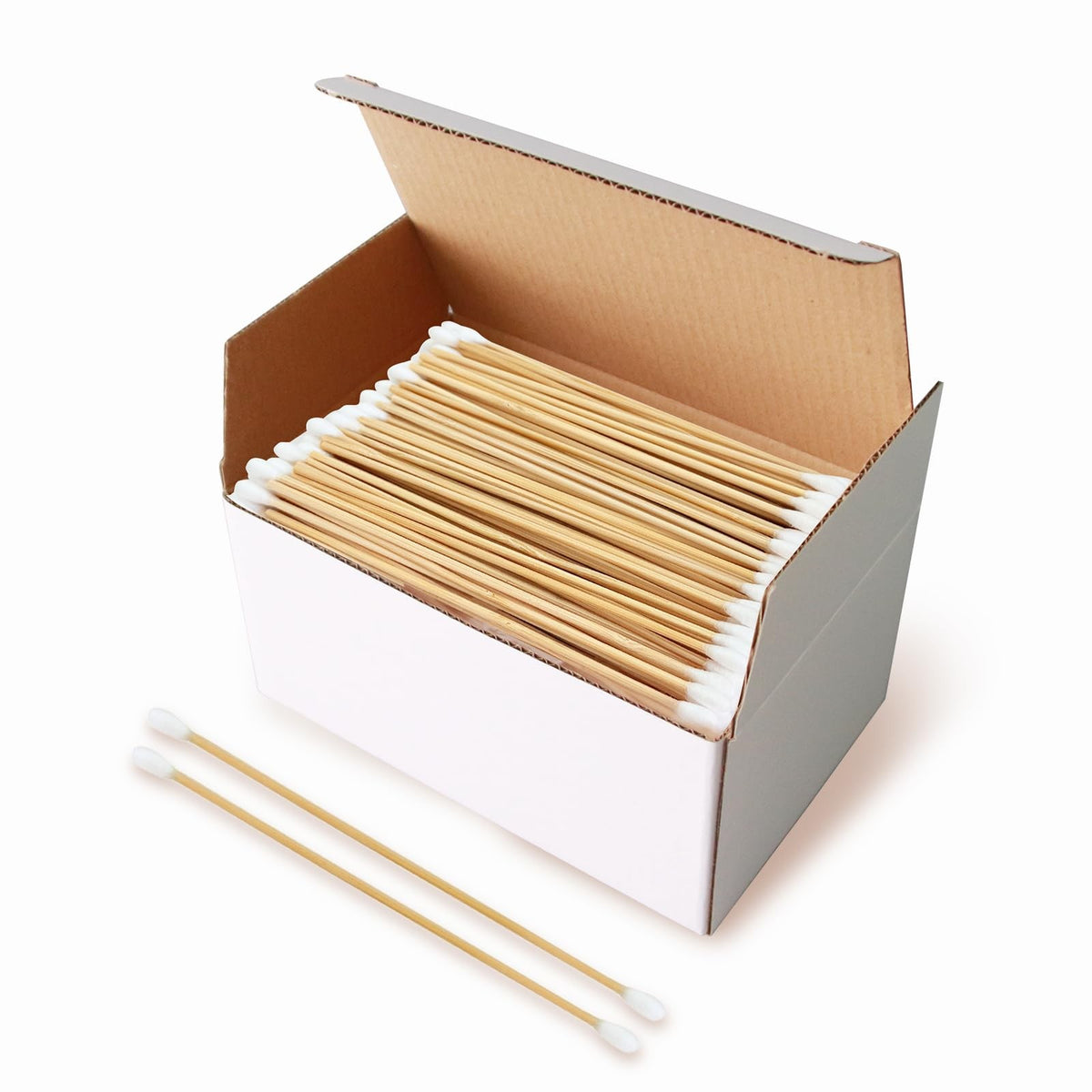 Long Cotton Swabs with Bamboo Sticks - 400 Pack Precision Cleaning & Makeup Tools